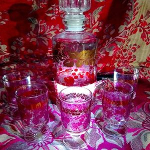 Vintage french decanter and shot glasses